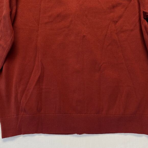 LANDS' END Supima Cotton Cardigan Sweater Men's Size XL 46-48 Burgundy NWT - Picture 7 of 12